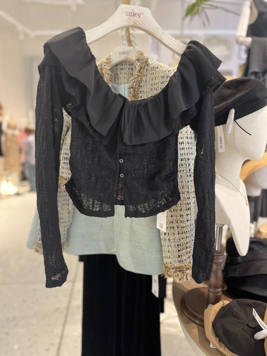 【门店同款】秋季一字肩花边蕾丝上衣 154053818 商品图0