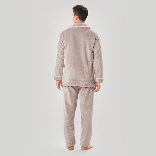 都市丽人都市锋尚生活家居男士睡衣法兰绒厚款长袖长裤类家居服套装新年本命年红品FH30C2 商品图3