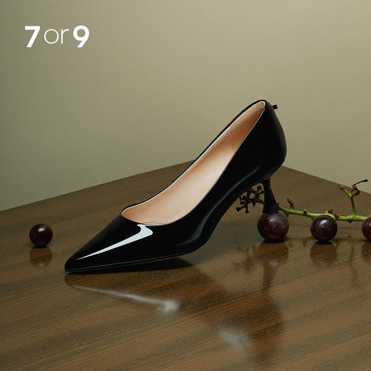 【内购专享】7or9-高跟鞋黑皮诺 商品图0