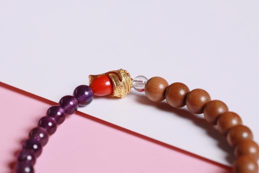 LSTX0214°印度老山檀香|紫水晶手链手串 商品图3