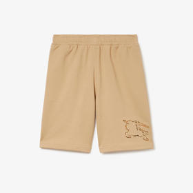 BURBERRY 巴宝莉 男士格纹马术骑士徽标棉质休闲短裤 卡其色 8072705 A7405