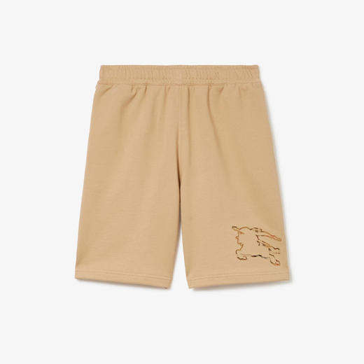 BURBERRY 巴宝莉 男士格纹马术骑士徽标棉质休闲短裤 卡其色 8072705 A7405 商品图0