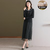 秋季新款，海军领针织打底羊毛网纱长裙小香风拼接假两件连衣裙CC-28-6659 商品缩略图7