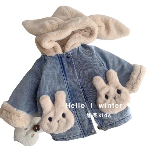 【秋冬新款！加绒牛仔外套】女童秋冬装加绒牛仔外套，儿童冬季加厚连帽牛仔衣，中小童女宝宝上衣li 商品图4