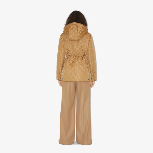 【一】BURBERRY 巴宝莉 女士菱形绗缝尼龙夹克棉服 米色 8070968 A7026 商品图3