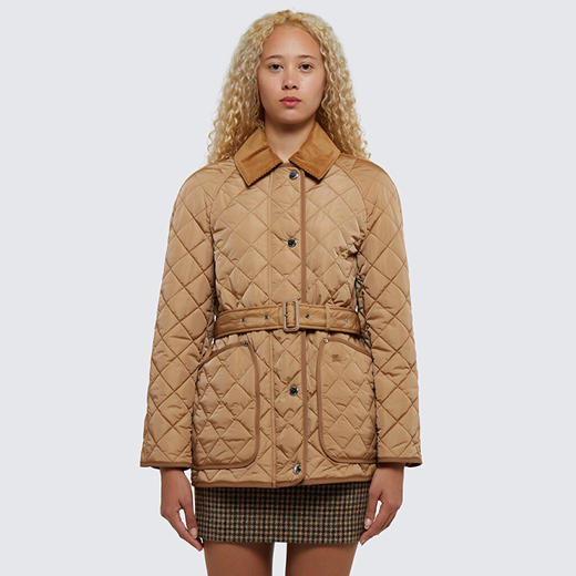 【二】BURBERRY 巴宝莉 女士钻石绗缝尼龙夹克棉服 米色 8071842 A7026 商品图1
