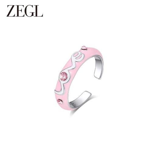 ZEGL设计师粉色芭比风戒指女夏日多巴胺指环小众设计开口食指戒子 商品图5