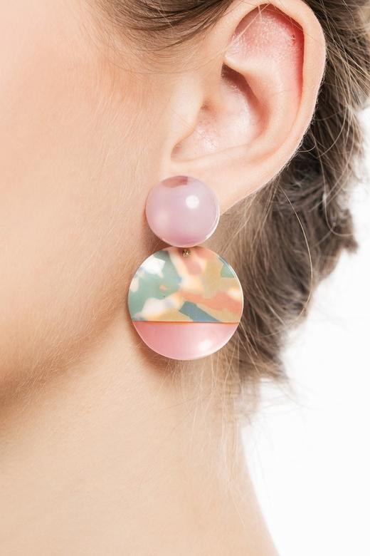 HAYES 几何圆形亚克力耳环 4088 商品图2