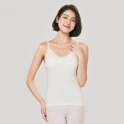 都市丽人轻暖保暖衣女5至15度适穿无缝面料塑身保暖背心中厚款单件背心秋衣新年本命年红品LW34A2 商品图1