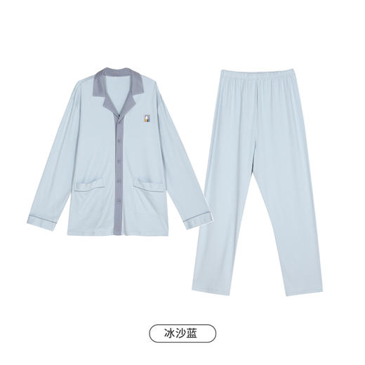 都市丽人都市锋尚好睡好眠男士睡衣暖感无尘棉棉质薄款长袖长裤类家居服套装FH30C4 商品图4