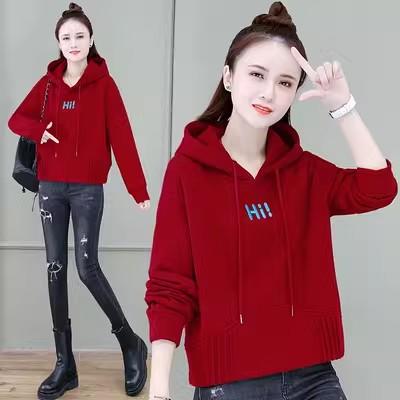 A895 连帽短款卫衣女爆款早春秋冬季2023年新款宽松加绒加厚小个子外套 商品图0