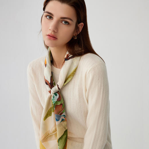 【纯羊毛围巾】23年秋冬新品100%绵羊毛花色百搭丝巾 商品图0