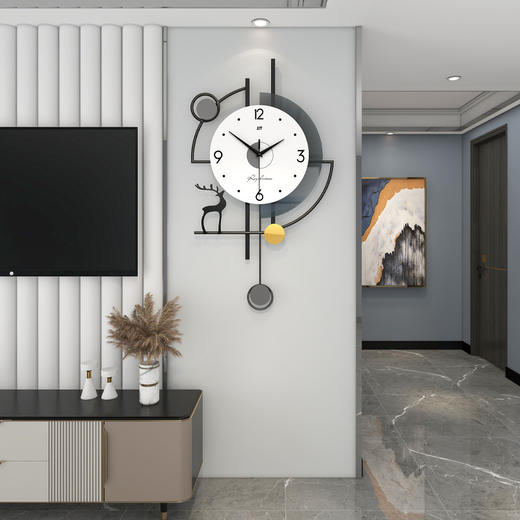 【日用百货】-时尚北欧钟表客厅现代简约家用装饰时钟 商品图0
