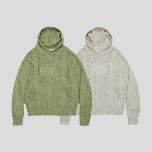 GOODBAI 916 logo刺绣麻花连帽毛衣外套 商品图1