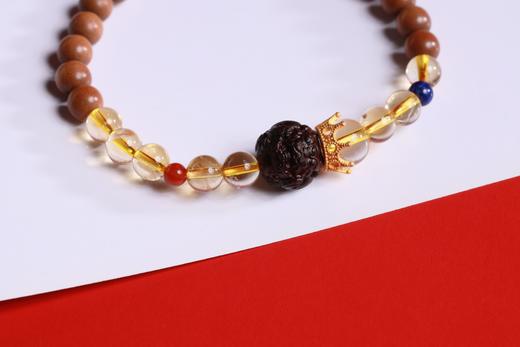 LSTX0211°印度老山檀香|黄水晶手链手串 商品图4