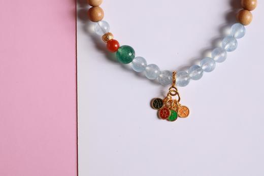 LSTX0203°印度老山檀香|海蓝宝手链手串 商品图3