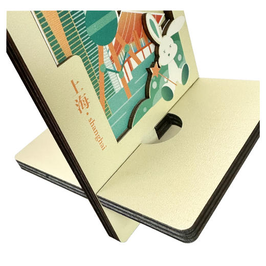 上海文创木制手机支架 城市印象手机支架木质创意桌面摆件 定制刻LOGO 商品图6