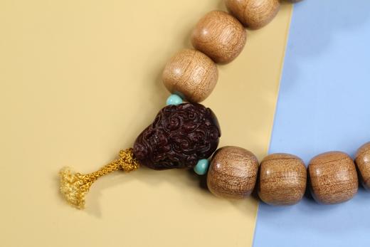 JSNM0057°老料金丝楠木/紫光檀六棱瓜棱珠 商品图3