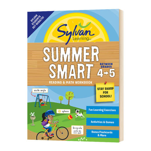 美国小学4-5年级暑假阅读数学技巧练习册 英文原版 Sylvan Summer Smart Workbook 4 5 英文版 进口原版英语书籍 商品图0