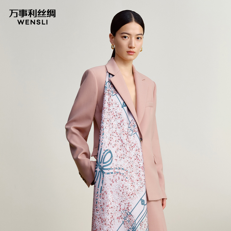 万事利“桂华如玉”88厘米双面印花大方巾