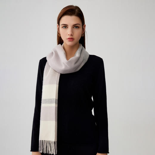 【纯羊绒围巾】羊绒世家23年秋冬新品女士100%山羊绒围巾 商品图0