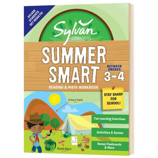 美国小学3-4年级暑假阅读数学技巧练习册 英文原版 Sylvan Summer Smart Workbook 3 4 英文版 进口原版英语书籍 商品图1