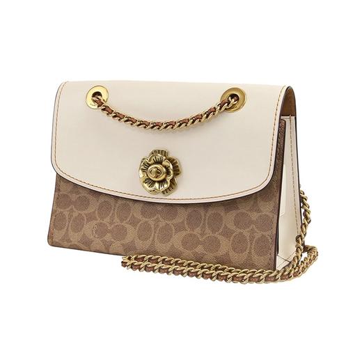 COACH 奥莱款 Parker 大号女士PVC配皮单肩斜挎小方包 商品图1