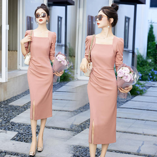 纯色简约，修身时尚潮流女人连衣裙HR-BBL23001 商品图5