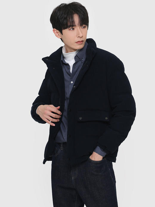 callisto藏青全聚酯纤维短款羽绒服 FRFED009C 商品图1