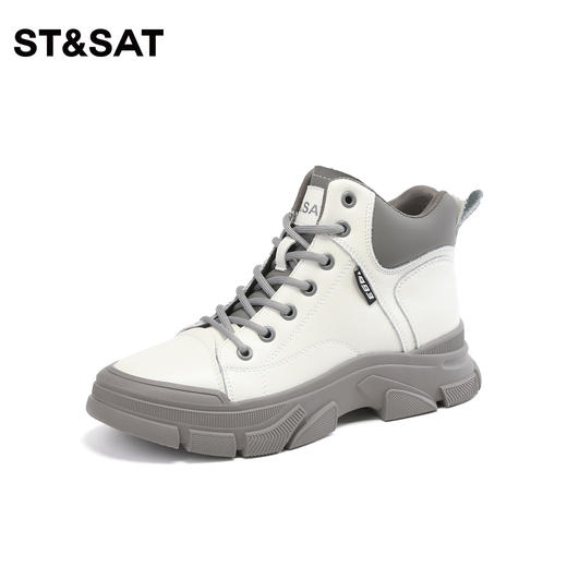 星期六潮酷厚底拼色短筒马丁靴SS34116281 商品图11