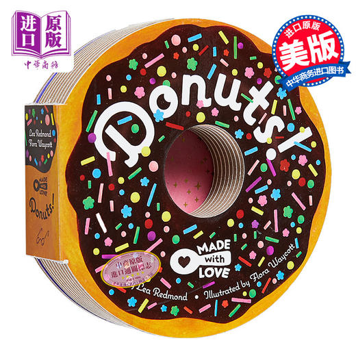 【中商原版】Made with Love Donuts 异形书 爱心甜甜圈 低幼儿童绘本 图画书 洞洞书纸板书 益智启蒙 英文原版 进口童书 商品图0