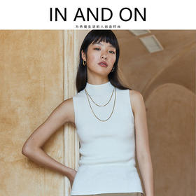 IN AND ON 羊毛背心打底衫修身无袖针织半高领内搭53645