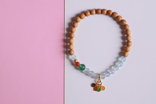 LSTX0203°印度老山檀香|海蓝宝手链手串 商品图2