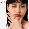 ZEGL设计师花系列法式人造珍珠花朵戒指女小众设计指环开口食指戒 商品缩略图4