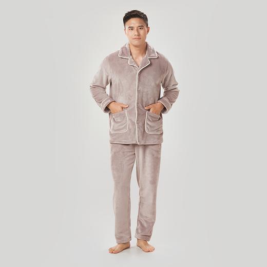 都市丽人都市锋尚生活家居男士睡衣法兰绒厚款长袖长裤类家居服套装新年本命年红品FH30C2 商品图1