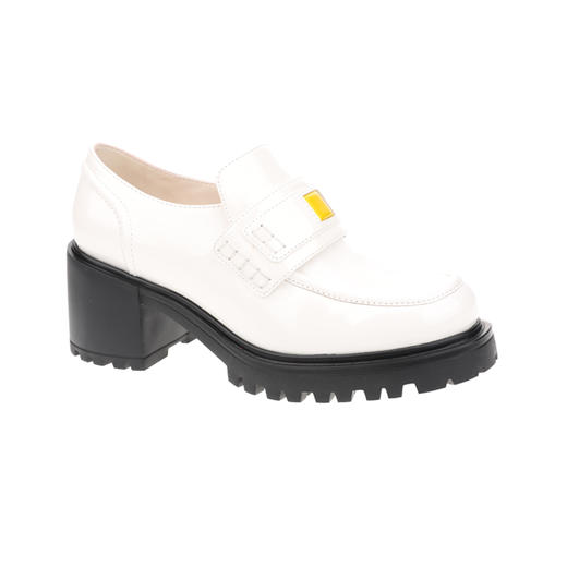 sheme新生系列进口牛漆皮简约时尚厚底中跟女士乐福鞋可定制 商品图10