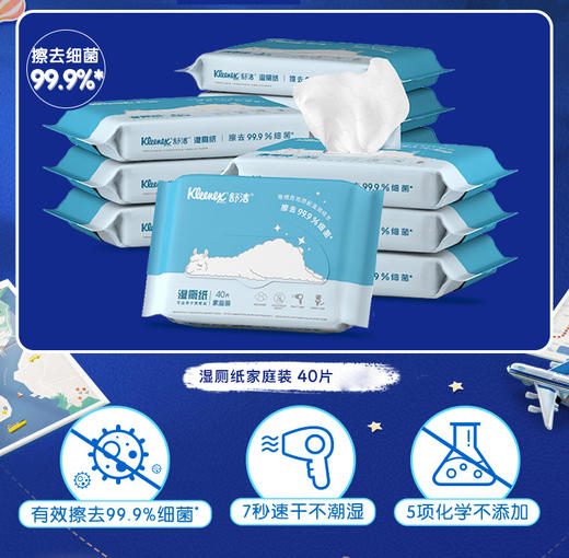 【12元会员福利】舒洁湿厕纸家庭装40抽    商品图0