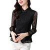 国风气质，秋装新款复古盘扣蕾丝上衣显瘦长袖打底衫KQL-B43N8385 商品缩略图4