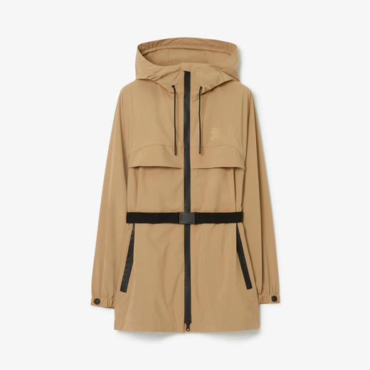 BURBERRY 巴宝莉 女士马术骑士印花配腰带短派克大衣 卡其色 8069624 A7026 商品图0