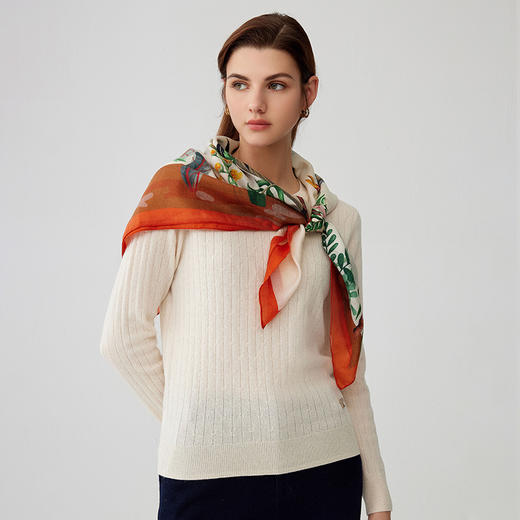 【纯羊毛围巾】23年秋冬新品100%绵羊毛花色百搭丝巾 商品图0