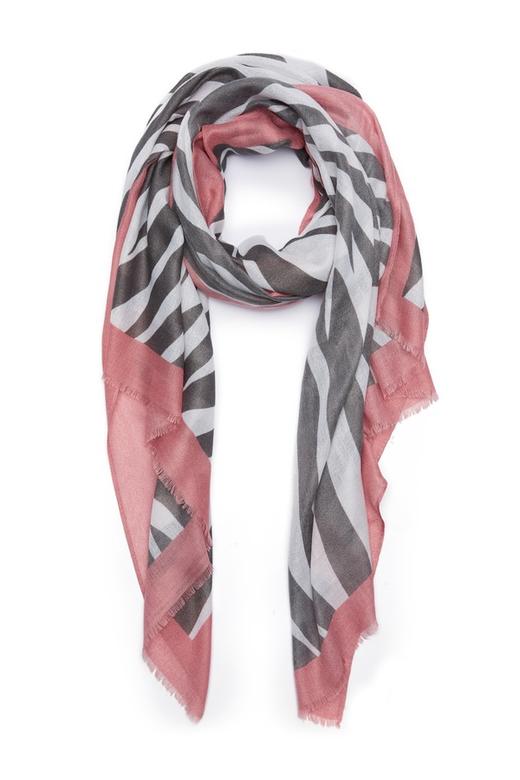 SUMMER & SAGE 斑马纹拼色围巾 7699 商品图0