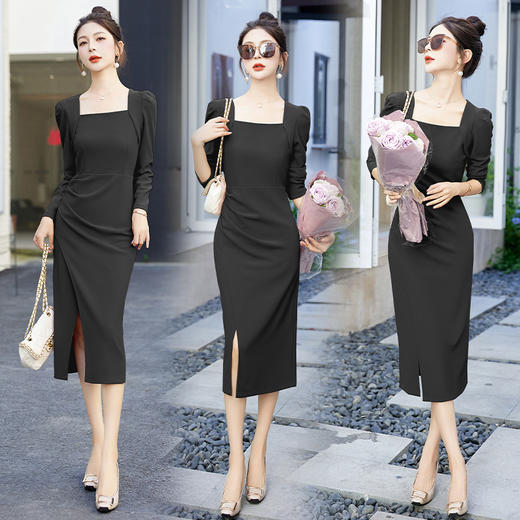 纯色简约，修身时尚潮流女人连衣裙HR-BBL23001 商品图7