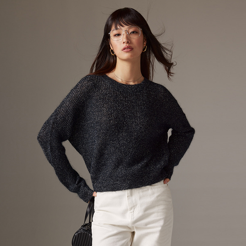 7756  IN AND ON 高定羊毛亮丝毛衣7756