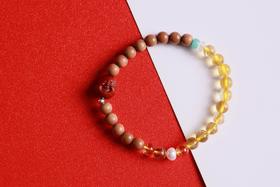 LSTX0212°印度老山檀香|黄水晶手链手串