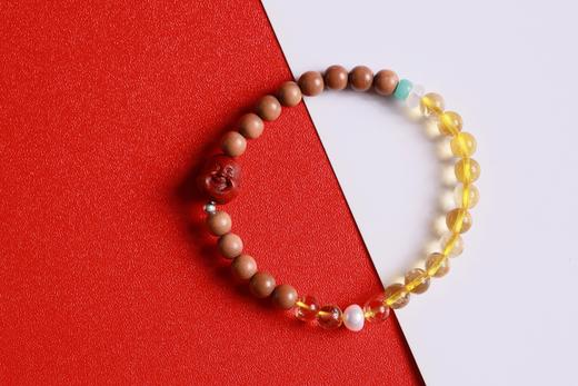 LSTX0212°印度老山檀香|黄水晶手链手串 商品图0