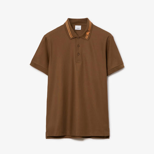BURBERRY 巴宝莉 男士马术骑士专属标识装饰棉质短袖 Polo 衫 棕色 8070776 A8900 商品图0