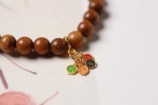 JSNM0127°老料金丝楠木|绿莓晶水晶手串 商品图4