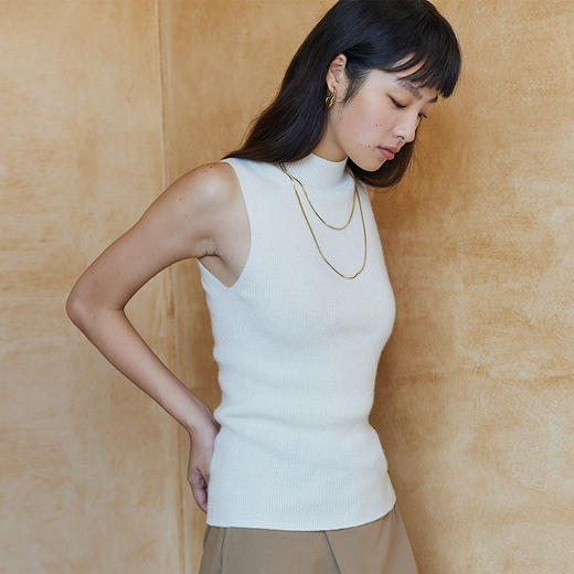 IN AND ON 羊毛背心打底衫修身无袖针织半高领内搭53645 商品图2