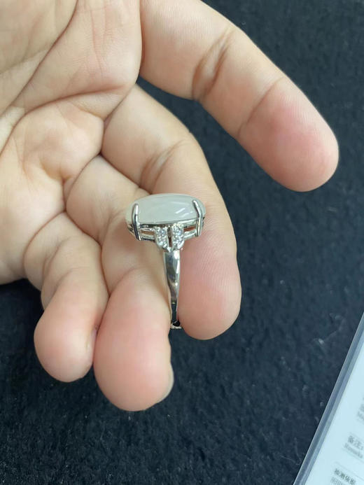 925银镶嵌和田玉戒指 商品图2