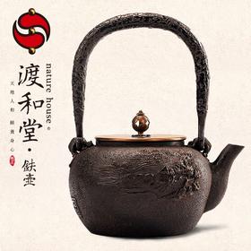 渡和堂 风清月白铁壶茶道美学铁壶具1.2L